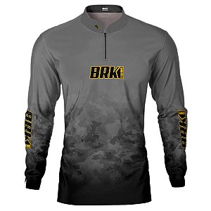 Camisa de Pesca BRK Camuflada Cinza com UV50 +