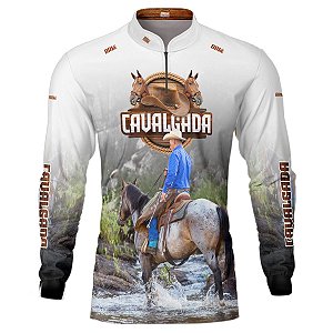 Camisa Agro BRK Branca Cavalgada com UV50 +