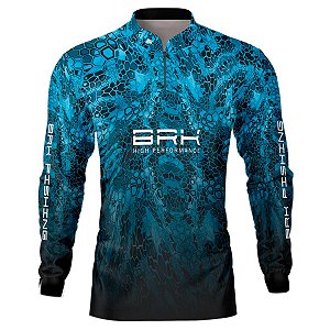 Camisa de Pesca BRK  Blue Snake com UV50 +