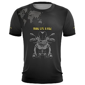 Camiseta Motociclista BRK GS Triple Black com UV50+