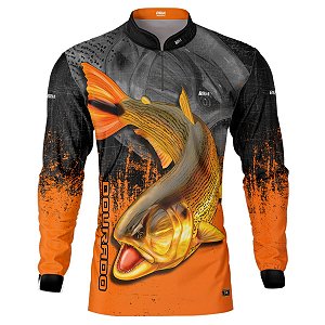 Camisa de Pesca BRK Dourado Laranja com UV50 +