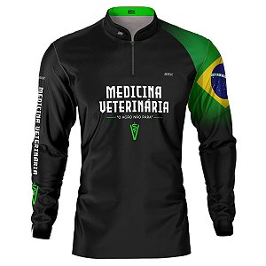 Camisa Agro BRK Preta Medicina Veterinária com UV50 +