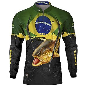 Camisa de  Pesca BRK Dourado Brasil com UV50 +