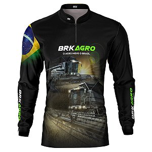 Camisa Agro BRK Preta Colheitadeira com UV50 +