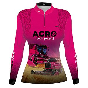 Camisa Agro BRK O Agro Não Para Rosa com UV50 +