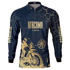 Camisa Motociclista Brk Preta Atacama Chile com UV50+