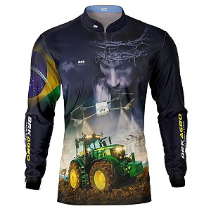 Camisa Agro BRK Jesus Drone Pulverizador com UV50 +