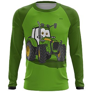 Camisa Agro BRK Infantil de Trator Verde com UV50 +