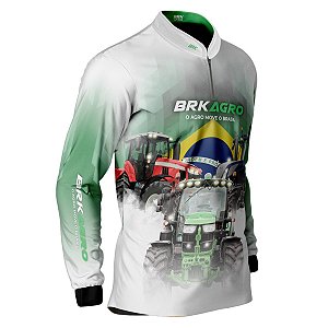 Camisa Agro BRK Branca Tratores com UV50 +