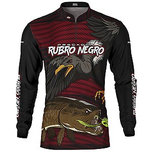 Camisa de Pesca BRK Pescador Rubro Negro Traíra com UV50 +