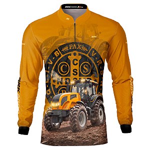 Camisa Agro Brk Trator São Bento Amarelo com UV50+