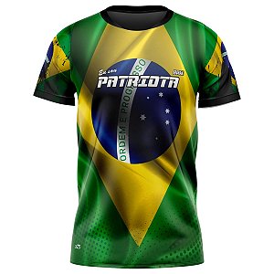 Camiseta Bandeira do Brasil Patriota Brk com Proteção Solar UV 50+