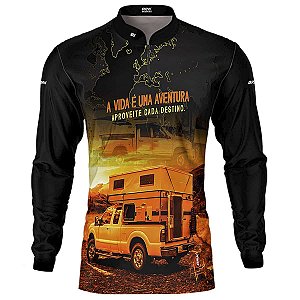 Camisa Off Road BRK Caminhonete Motorhome Laranja Com UV50+