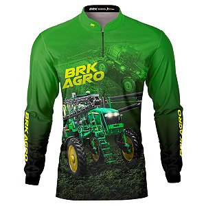 Camisa Agro BRK Trator Pulverizador M4000 Verde com UV50+