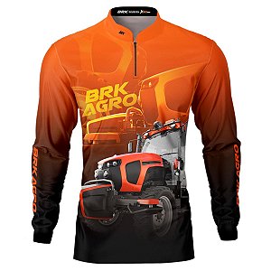 Camisa Agro BRK Trator MR1000A Laranja com Proteção UV50+