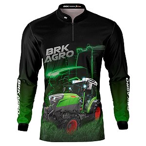 Camisa Agro BRK Trator Vario E107 Verde com UV50+