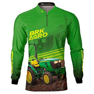 Camisa Agro BRK Trator Estreito 3036EN Verde com UV50+