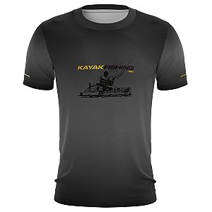 Camiseta de Pesca BRK Kayak Fishing Cinza com UV50+