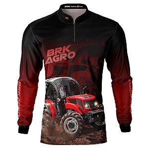 Camisa Agro BRK Trator 6675 F Vermelho com UV50+