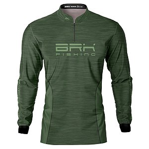 Camisa de Pesca BRK Fishing Verde Mesclado com UV50+