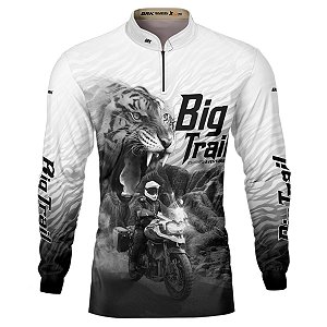 Camisa Motociclista BRK Tiger 1200 Branca com UV50+