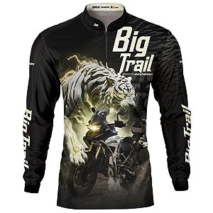 Camisa Motociclista BRK Tiger 1200 Rally Pro Preta com Proteção UV50+