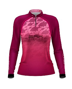 Camisa de Pesca Feminina BRK Cardume Rosa com Proteção UV50+