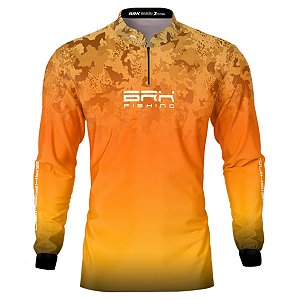 Camisa de Pesca BRK Laranja Camuflado com Proteção UV50+