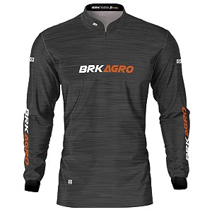 Camiseta Agro BRK Mescla Preto Laranja com Proteção UV50+