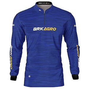 Camiseta Agro BRK Mescla Azul Royal com Proteção UV50+