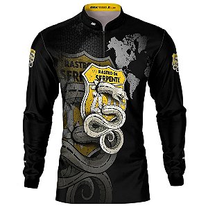 Camisa Motociclismo BRK Rastro da Serpente Preta com UV50+