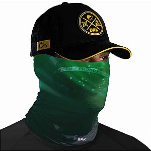 Bandana Tubeneck Brk Verde Com Bandeira do Brasil com UV50+