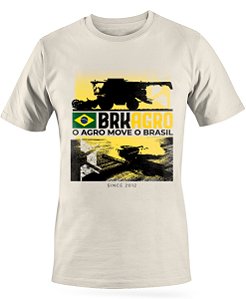 Camiseta Agro Brk O Agro Move o Brasil Algodão Egípcio