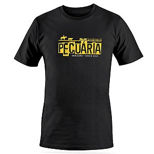 Camiseta Casual Agro BRK Pecuária Preta em Algodão Egípcio