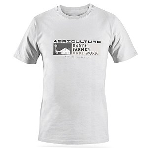 Camiseta Casual Agro BRK Agriculture Fazenda em Algodão Egípcio