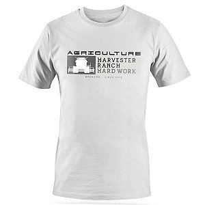 Camiseta Casual Agro BRK Agriculture Colheitadeira em Algodão Egípcio