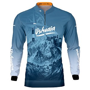 Camisa Motociclismo BRK Expedição Ushuaia Azul com UV50+