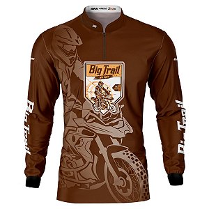 Camisa Motociclismo BRK Big Trail Clean Marrom com UV50+