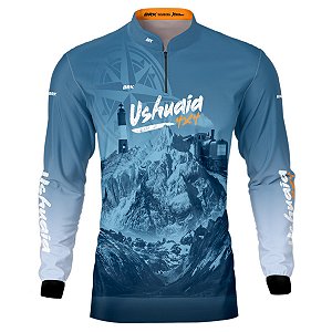 Camisa Motociclismo BRK Expedição Ushuaia 4x4 Azul com UV50+