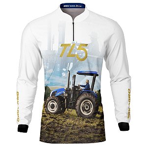 Camisa Agro BRK Branca Trator TL5 com UV50+