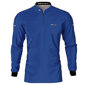 Camisa Motociclismo Azul Básica BRK Motors com Proteção UV50+