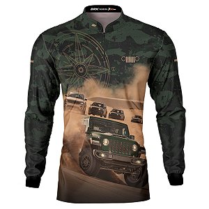 Camisa Motociclismo BRK Expedição 4X4 Jipe Camuflado com UV50 +