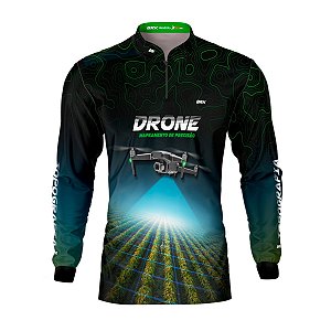 Camisa BRK Drone de Topografia Verde com UV50 +