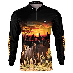 Camisa Agro BRK Preta Cavalgada com Proteção UV50+