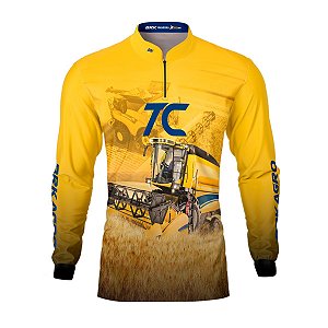 Camisa Agro BRK Amarela Colheitadeira TC com UV50+