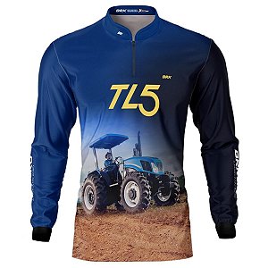 Camisa Agro BRK Degradê Azul Trator TL5 com UV50+