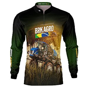 Camisa Agro BRK Pulverizador na Fazenda com Proteção UV50+