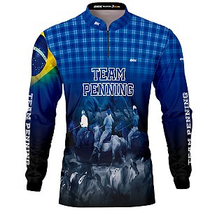 Camisa Agro BRK Team Penning Azul Escuro com Proteção UV50+