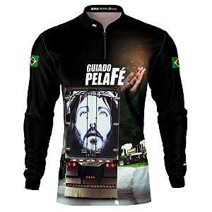 Camisa BRK Caminhão Guiado Por Deus Fé Com Proteção UV50 +