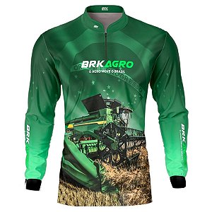 Camisa Agro BRK O Agro Move o Brasil - Colheitadeira com UV50 +